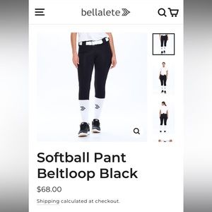 Bellalete Beltloop Softball Pants YL